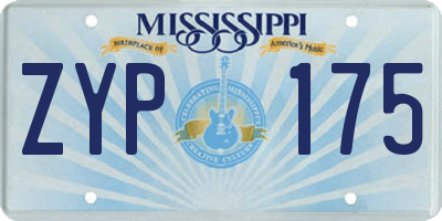 MS license plate ZYP175