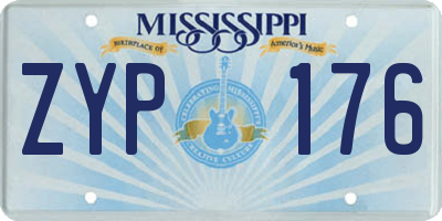 MS license plate ZYP176