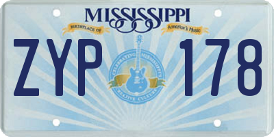MS license plate ZYP178