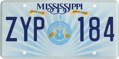 MS license plate ZYP184