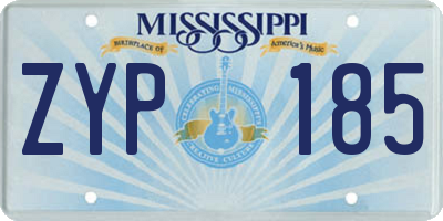 MS license plate ZYP185