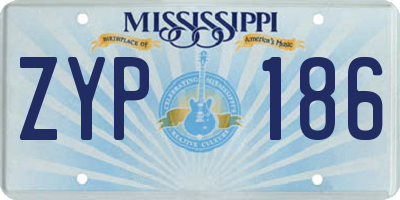 MS license plate ZYP186