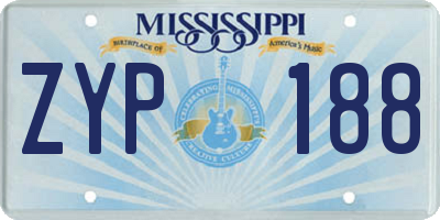 MS license plate ZYP188