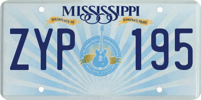 MS license plate ZYP195