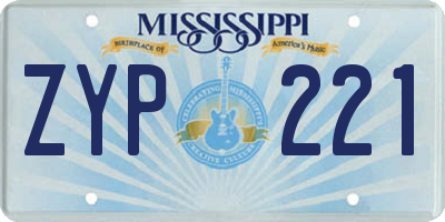MS license plate ZYP221