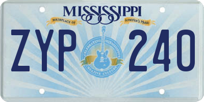 MS license plate ZYP240