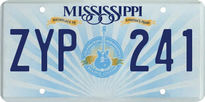 MS license plate ZYP241