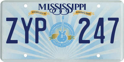 MS license plate ZYP247