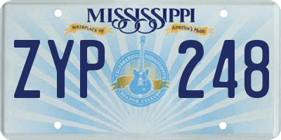 MS license plate ZYP248