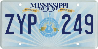MS license plate ZYP249