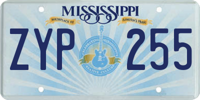 MS license plate ZYP255