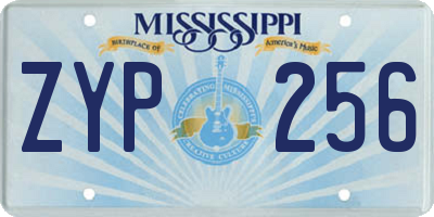 MS license plate ZYP256