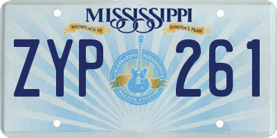 MS license plate ZYP261