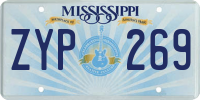 MS license plate ZYP269