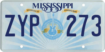 MS license plate ZYP273
