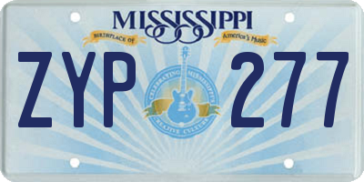 MS license plate ZYP277