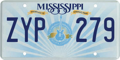 MS license plate ZYP279