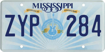 MS license plate ZYP284
