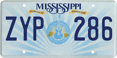 MS license plate ZYP286