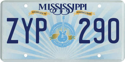MS license plate ZYP290