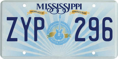 MS license plate ZYP296