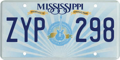 MS license plate ZYP298