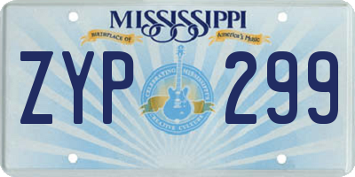 MS license plate ZYP299