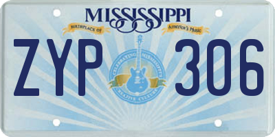 MS license plate ZYP306