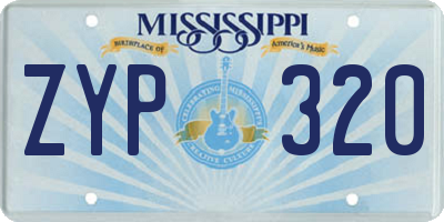 MS license plate ZYP320
