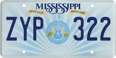 MS license plate ZYP322