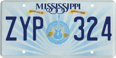 MS license plate ZYP324