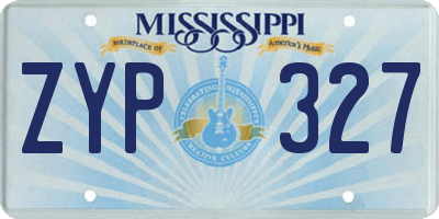 MS license plate ZYP327