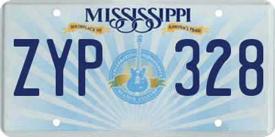 MS license plate ZYP328