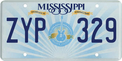MS license plate ZYP329