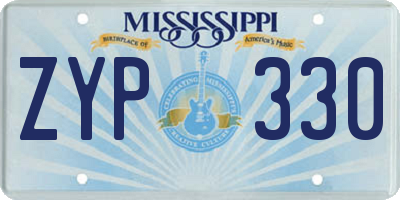 MS license plate ZYP330