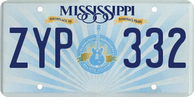 MS license plate ZYP332