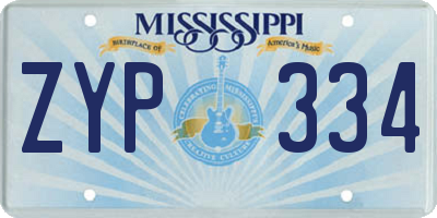 MS license plate ZYP334
