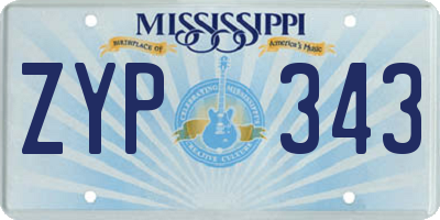 MS license plate ZYP343