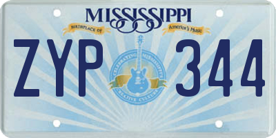 MS license plate ZYP344