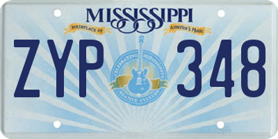 MS license plate ZYP348