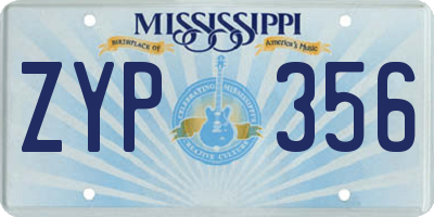 MS license plate ZYP356