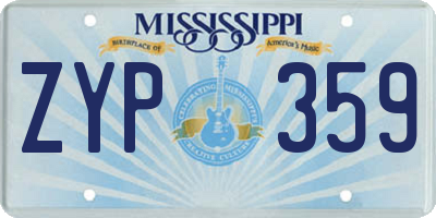MS license plate ZYP359