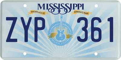 MS license plate ZYP361