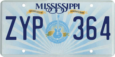MS license plate ZYP364