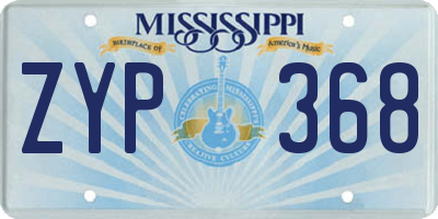 MS license plate ZYP368