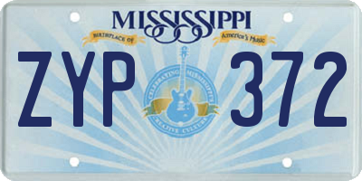 MS license plate ZYP372
