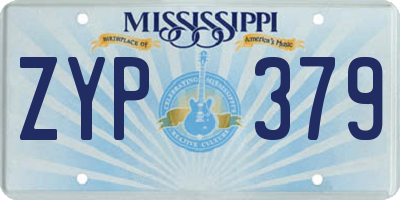 MS license plate ZYP379
