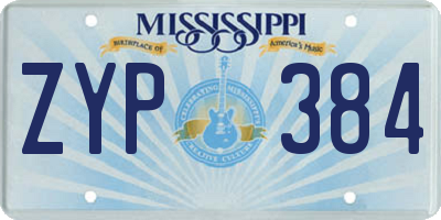 MS license plate ZYP384