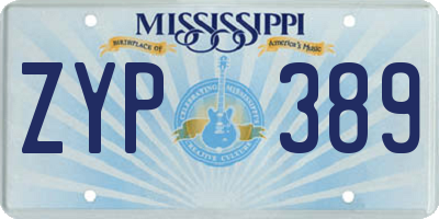 MS license plate ZYP389