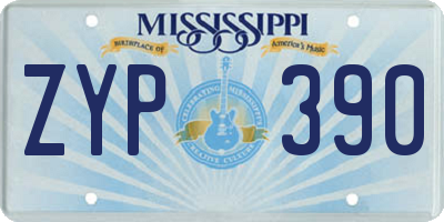 MS license plate ZYP390